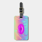 Moderne, stilvolle Lippen, Ombre Holographic Gepäckanhänger (Vorderseite vertikal)
