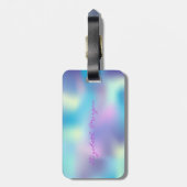 Moderne, stilvolle Metallic Dripping Lips holograp Gepäckanhänger (Rückseite vertikal)