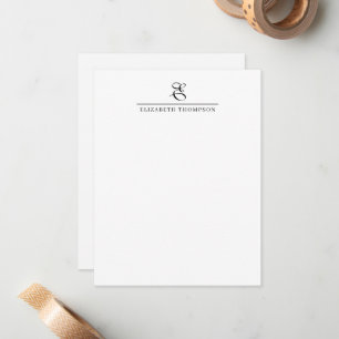 Moderne, stilvolle Monogram-Bezeichnung vertikal Mitteilungskarte
