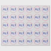 Moderne, stilvolle Monogram Blue Initial Letters G Geschenkpapier (Flach)