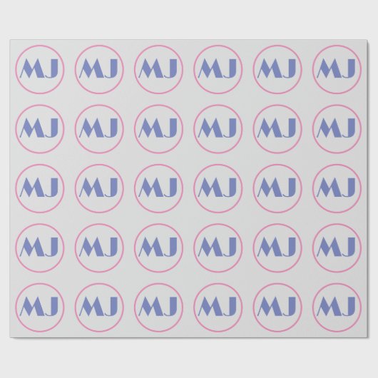 Moderne, stilvolle Monogram Blue Initial Letters G Geschenkpapier (Flach)