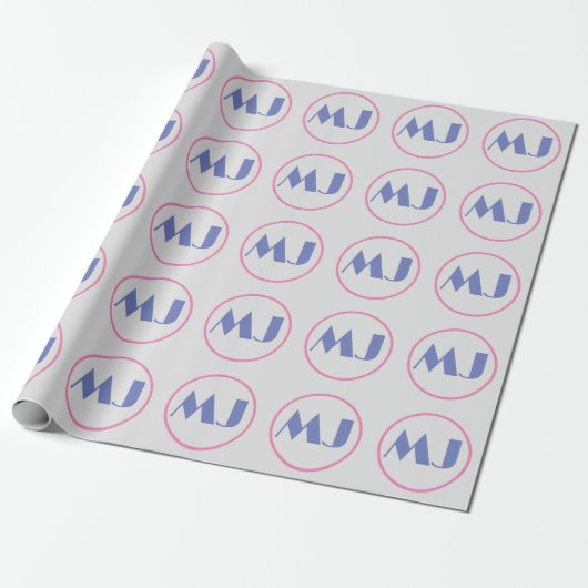 Moderne, stilvolle Monogram Blue Initial Letters G Geschenkpapier (Ungerollt)
