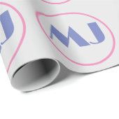 Moderne, stilvolle Monogram Blue Initial Letters G Geschenkpapier (Rolleneckpunkt)