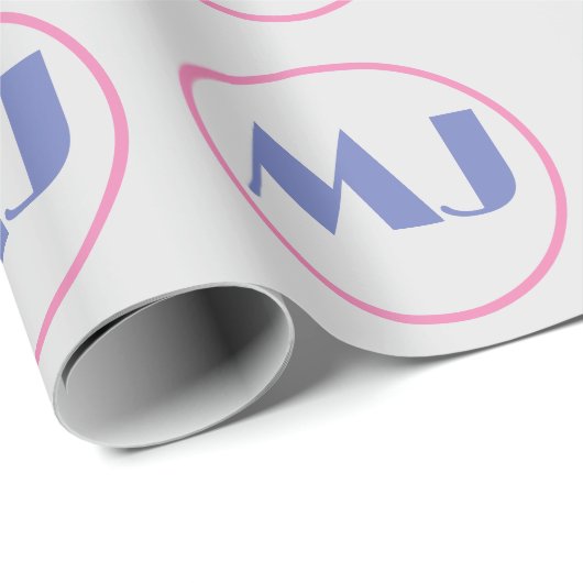 Moderne, stilvolle Monogram Blue Initial Letters G Geschenkpapier (Rolleneckpunkt)