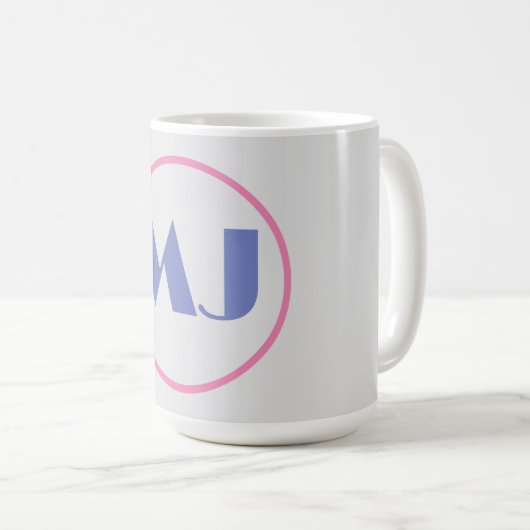 Moderne, stilvolle Monogram Blue Initial Letters G Kaffeetasse (VorderseiteRechts)