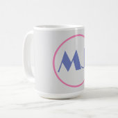Moderne, stilvolle Monogram Blue Initial Letters G Kaffeetasse (Vorderseite Links)