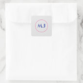 Moderne, stilvolle Monogram Blue Initial Letters G Quadratischer Aufkleber (Tasche)