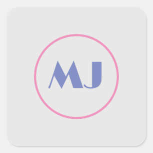 Moderne, stilvolle Monogram Blue Initial Letters G Quadratischer Aufkleber