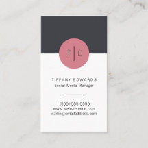 Moderne, stilvolle Monogram Business Card Nr.2