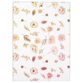 Moderne, stilvolle Monogram Girly Patterns 1974 Klemmbrett (Rückseite)