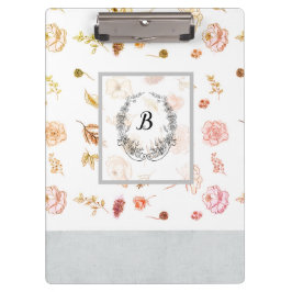 Moderne, stilvolle Monogram Girly Patterns 1974 Klemmbrett