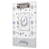 Moderne, stilvolle Monogram Girly Patterns Ashley Klemmbrett (Links)