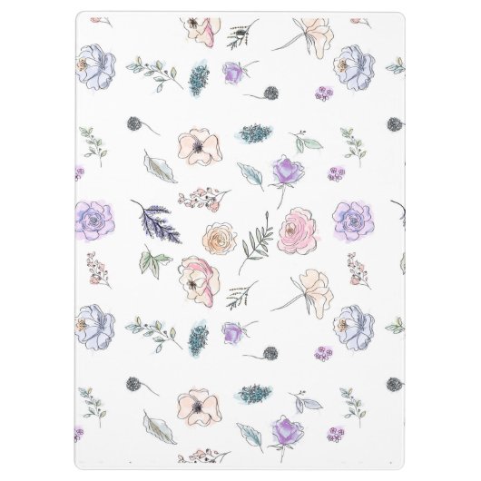 Moderne, stilvolle Monogram Girly Patterns Ashley Klemmbrett (Rückseite)