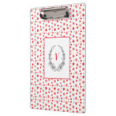 Moderne, stilvolle Monogram Girly Patterns Red Klemmbrett (Links)