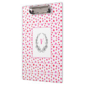 Moderne, stilvolle Monogram Girly Patterns Red Klemmbrett (Links)
