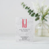 Moderne, stilvolle Monogram Gray Red Trendy Visitenkarte (Stehend Vorderseite)