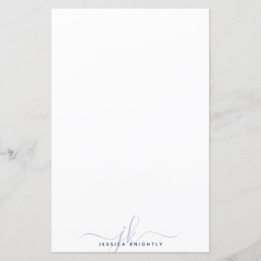 Moderne, stilvolle Monogram Initials Navy Blue Min (Vorderseite)