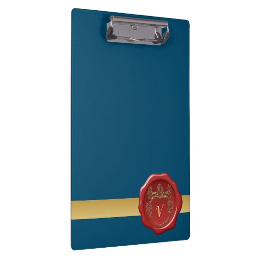 Moderne, stilvolle Monogram-Muster Briefmarke 2 Klemmbrett (Rechts)