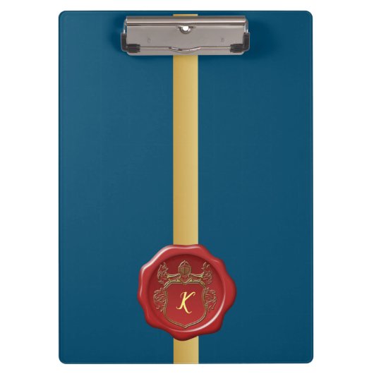 Moderne, stilvolle Monogram-Muster-Briefmarke Klemmbrett (Vorderseite)