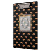 Moderne, stilvolle Monogram Muster Elephants Gold Klemmbrett (Links)