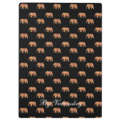 Moderne, stilvolle Monogram Muster Elephants Gold Klemmbrett (Rückseite)