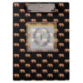Moderne, stilvolle Monogram Muster Elephants Gold Klemmbrett (Vorderseite)