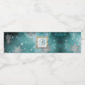 Moderne, stilvolle Monogram-Muster | SchneeParty 3 Wasserflaschenetikett (Einzelnes Label)