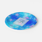 Moderne, stilvolle Monogram-Muster | SchneeParty # Pappteller (Schrägansicht)