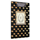 Moderne, stilvolle Monogram Patterns Black Gold Klemmbrett (Rechts)