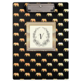 Moderne, stilvolle Monogram Patterns Black Gold Klemmbrett (Vorderseite)