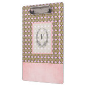 Moderne, stilvolle Monogram-Rustikale Muster Klemmbrett (Links)