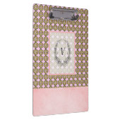 Moderne, stilvolle Monogram-Rustikale Muster Klemmbrett (Rechts)