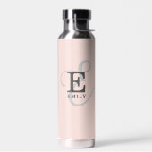 Moderne, stilvolle Monogram Typografie Rosa Trinkflasche (Links)