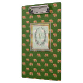 Moderne, stilvolle Monogramm-Muster Elefanten Klemmbrett (Links)