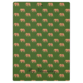 Moderne, stilvolle Monogramm-Muster Elefanten Klemmbrett (Rückseite)