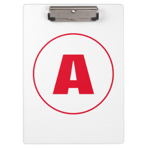Moderne stilvolle Monogramm rote Anfangsbuchstabe Klemmbrett