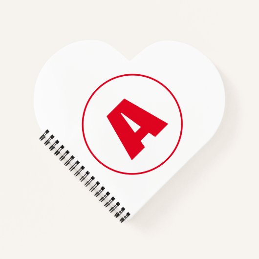 Moderne stilvolle Monogramm rote Anfangsbuchstabe Notizblock (Vorderseite)