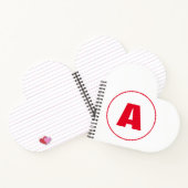Moderne stilvolle Monogramm rote Anfangsbuchstabe Notizblock (Innenseite)