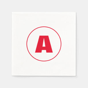 Moderne stilvolle Monogramm rote Anfangsbuchstaben Serviette