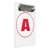 Moderne stilvolle Monogramm-Rote Initiale Buchstab Mini Klemmbrett (Schrägansicht)