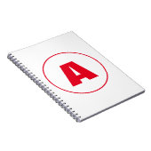 Moderne stilvolle Monogramm-Rote Initiale Buchstab Notizblock (Rechte Seite)