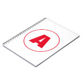 Moderne stilvolle Monogramm-Rote Initiale Buchstab Notizblock (Linke Seite)