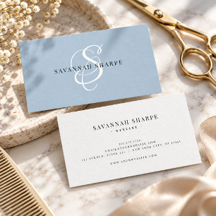 Moderne stilvolle Monogramm-Schrift Blush Professi Visitenkarte