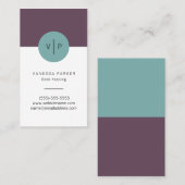 Moderne stilvolle Monogramm-Visitenkarte No.2 Visitenkarte (Vorne/Hinten)