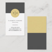 Moderne stilvolle Monogramm-Visitenkarte No.2 Visitenkarte (Vorne/Hinten)