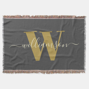 Moderne stilvolle monogrammierte Name Schwarz Gold Decke
