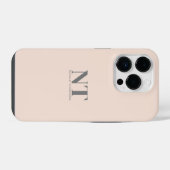 Moderne stilvolle monogrammierte rosa Pastellfarbe iPhone Hülle (Rückseite (Horizontal))