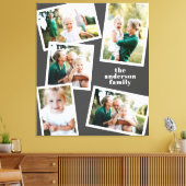 Moderne, stilvolle Multi-Foto Familie graue Wohnge Leinwanddruck (Insitu (Wohnzimmer))