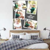 Moderne, stilvolle Multi-Foto Familie graue Wohnge Leinwanddruck (Insitu (Schlafzimmer))
