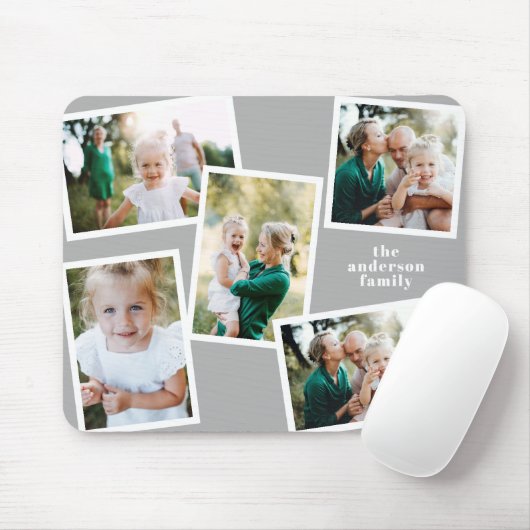 Moderne, stilvolle Multi-Foto-Wohngestaltung grau Mousepad (Mit Mouse)